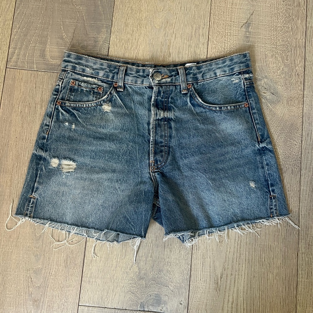 Zara Jean Shorts Size 6 Button Fly
